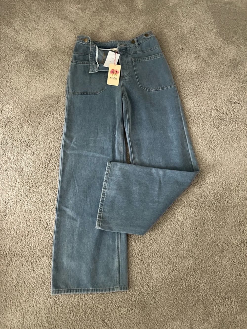 entro Light Blue Denim Jeans with Pink Tag Accent